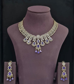 Cz Necklace 11109 - KRISHNA'S SWETA JEWELLERY