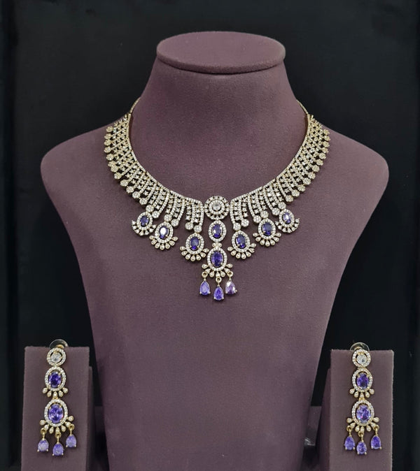 Cz Necklace 11109 - KRISHNA'S SWETA JEWELLERY