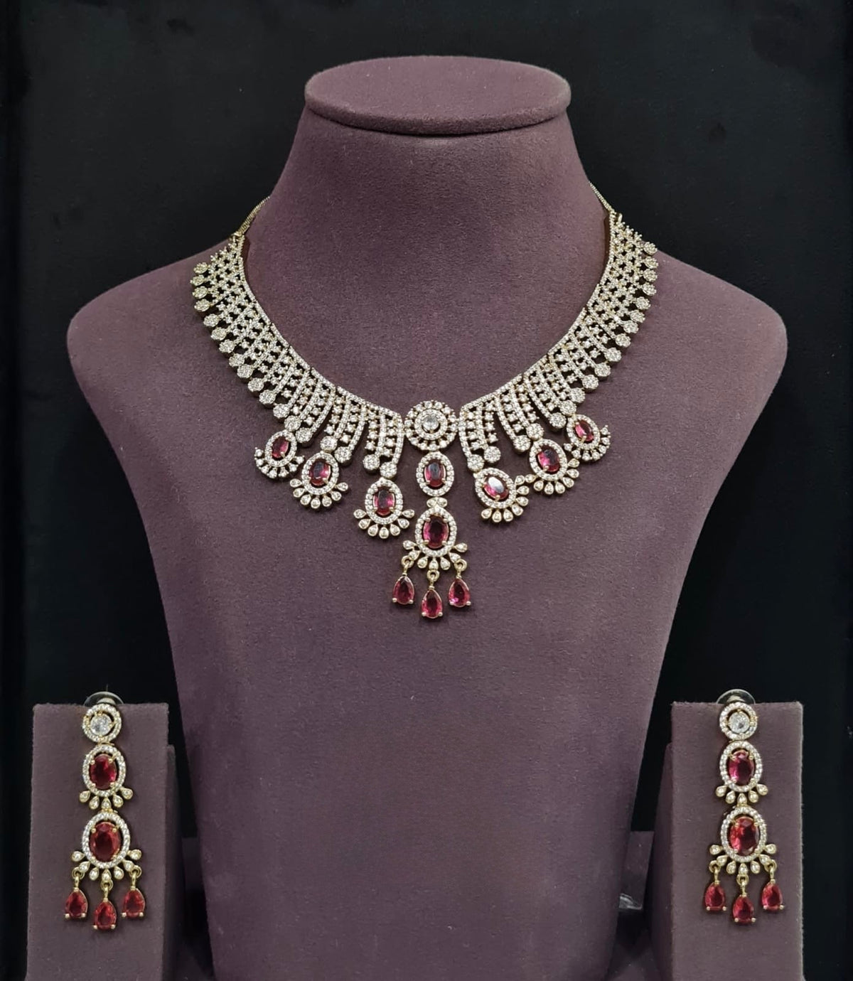 Cz Necklace 11109 - KRISHNA'S SWETA JEWELLERY