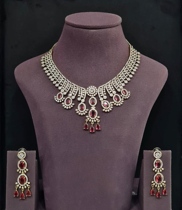 Cz Necklace 11109 - KRISHNA'S SWETA JEWELLERY