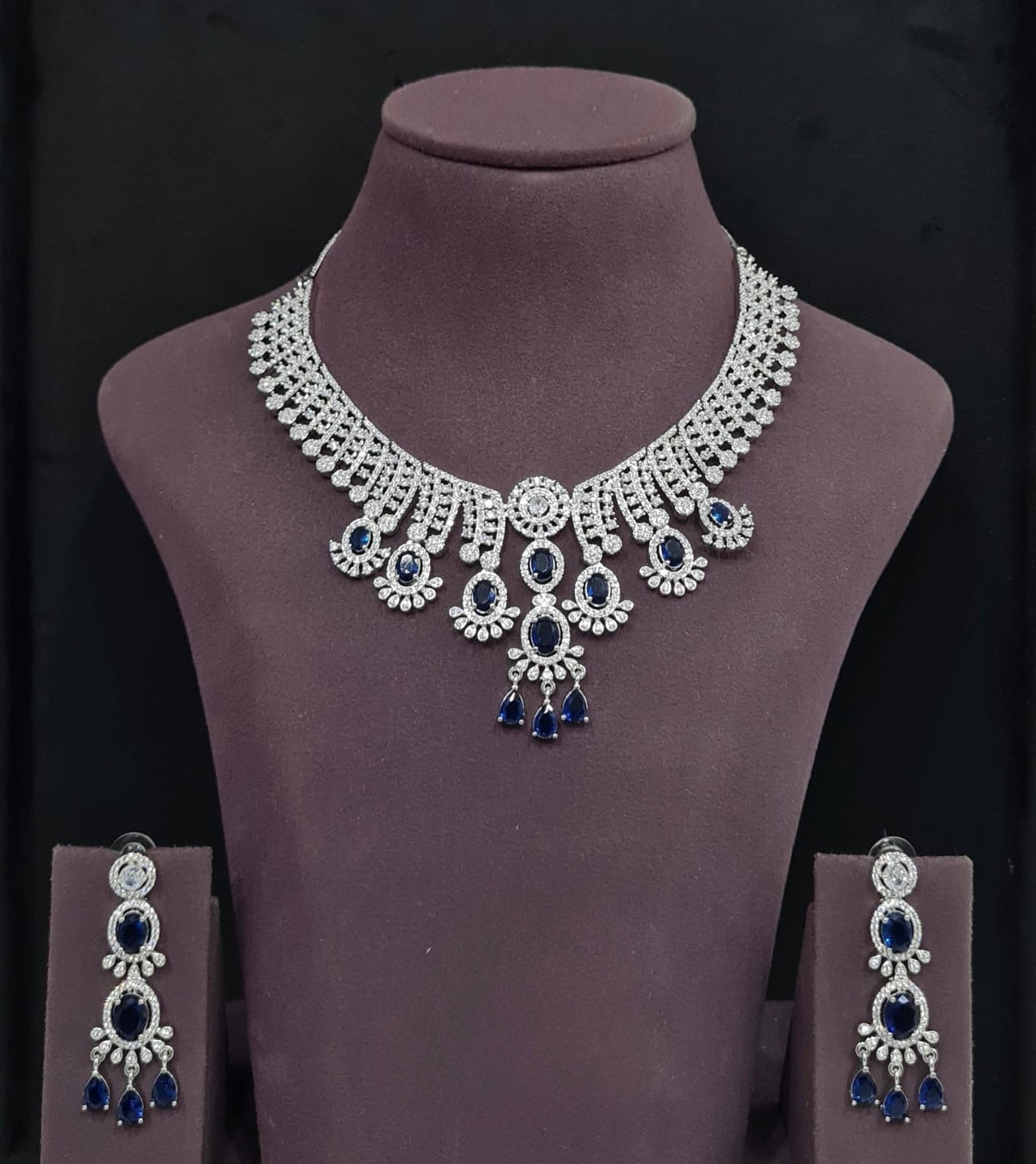 Cz Necklace 11109 - KRISHNA'S SWETA JEWELLERY