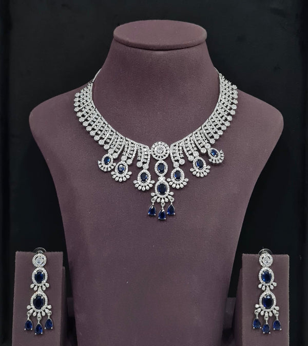 Cz Necklace 11109 - KRISHNA'S SWETA JEWELLERY