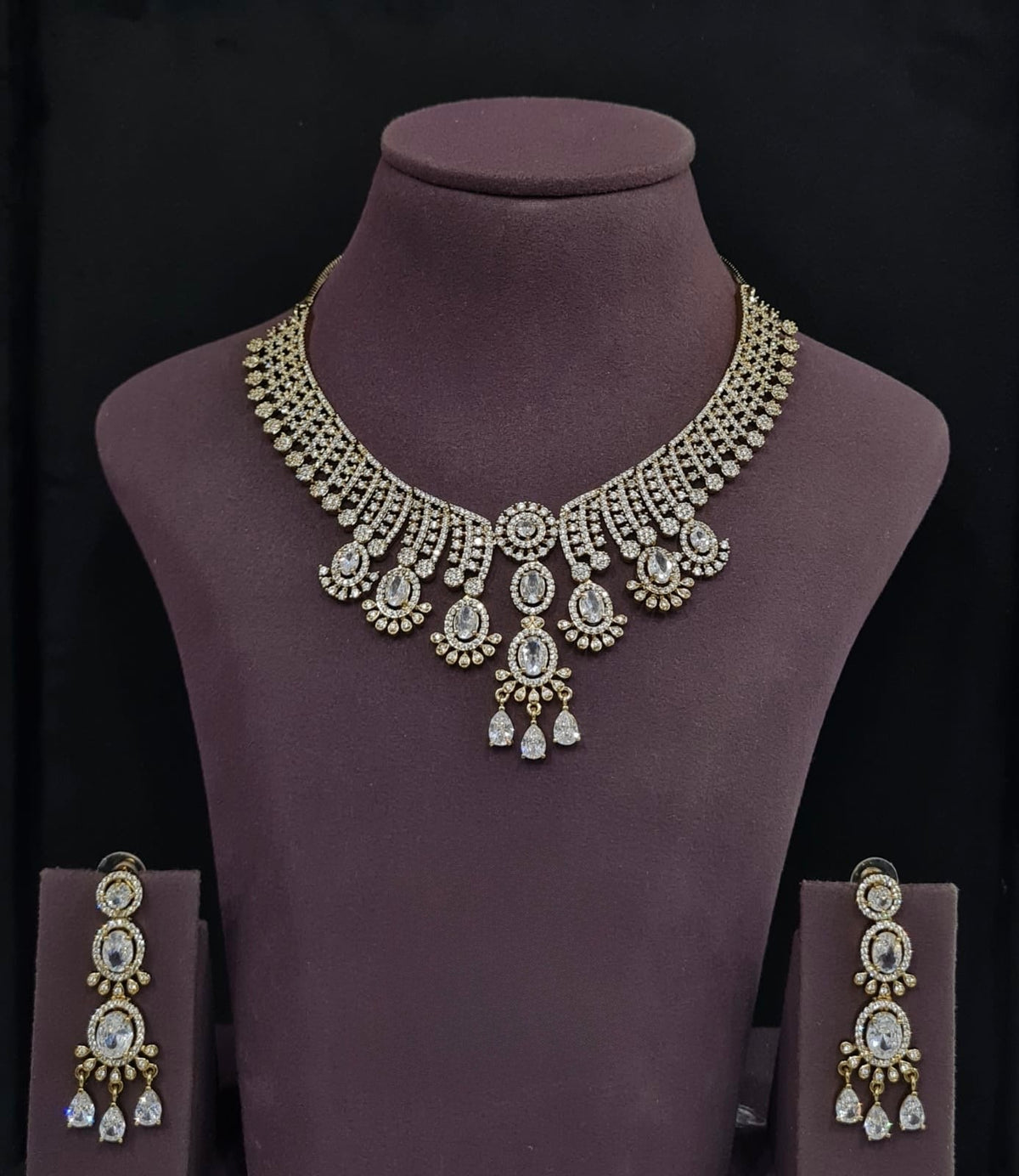 Cz Necklace 11109 - KRISHNA'S SWETA JEWELLERY