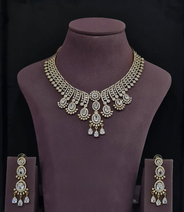 Cz Necklace 11109 - KRISHNA'S SWETA JEWELLERY