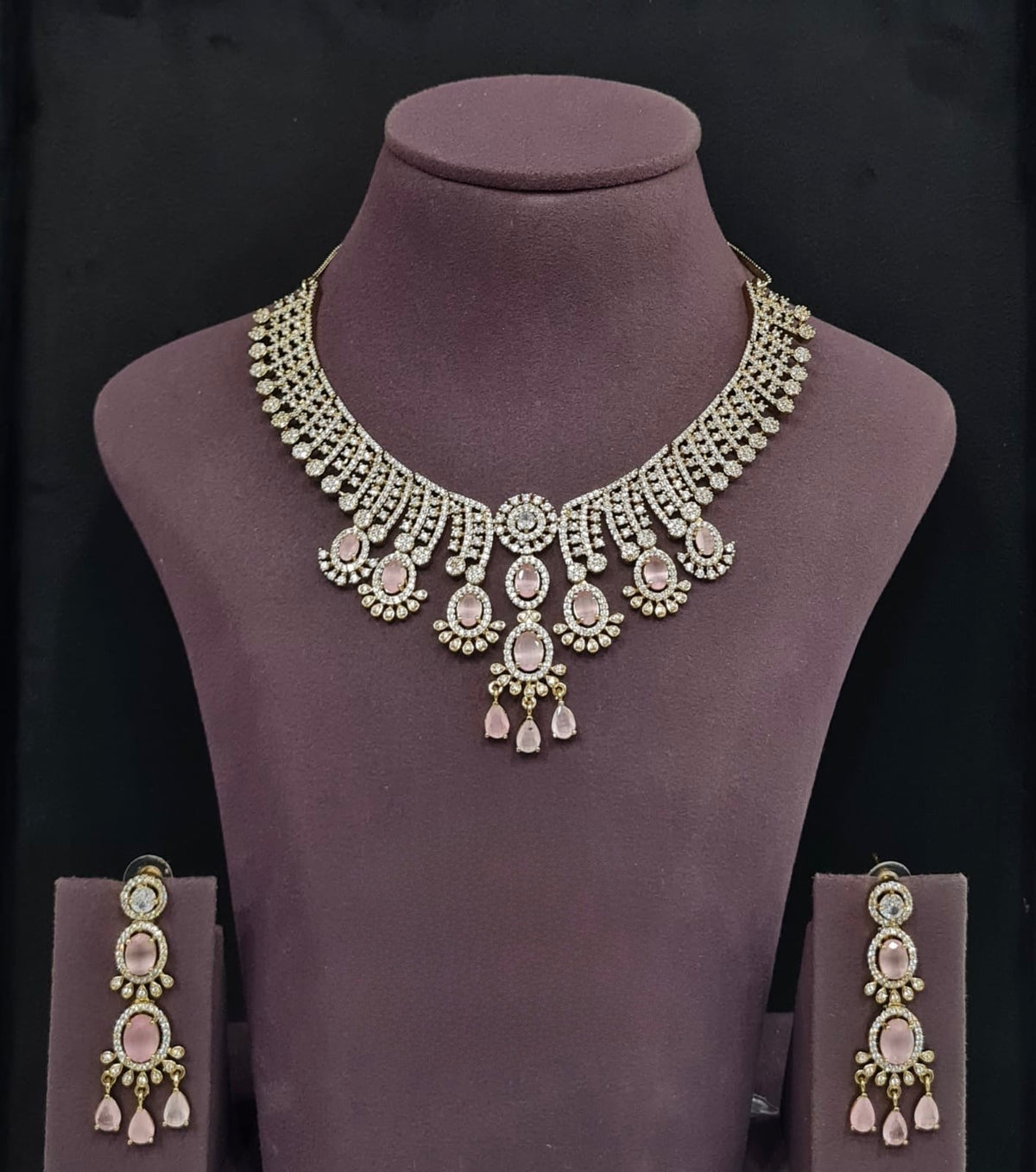 Cz Necklace 11109 - KRISHNA'S SWETA JEWELLERY