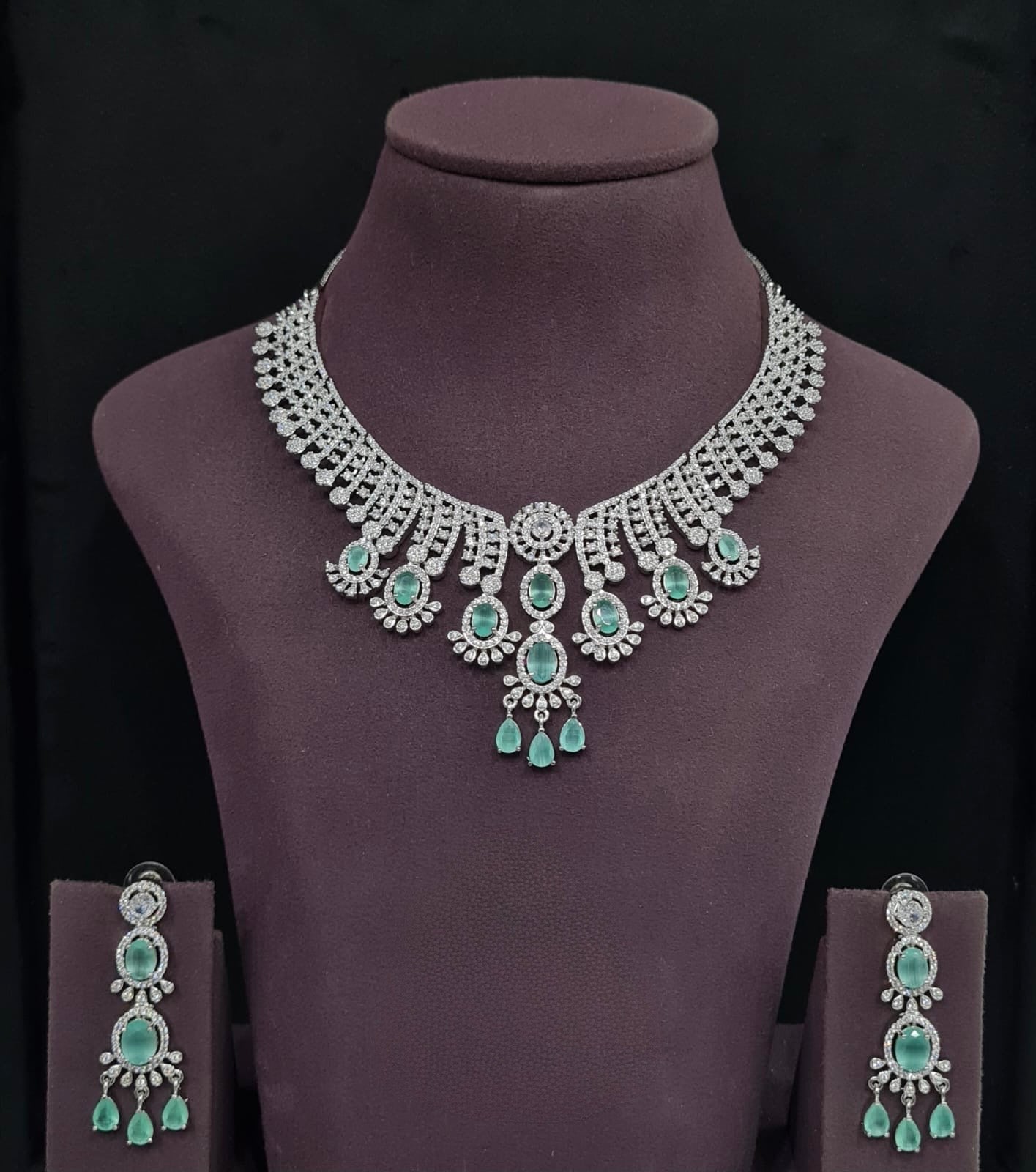 Cz Necklace 11109 - KRISHNA'S SWETA JEWELLERY