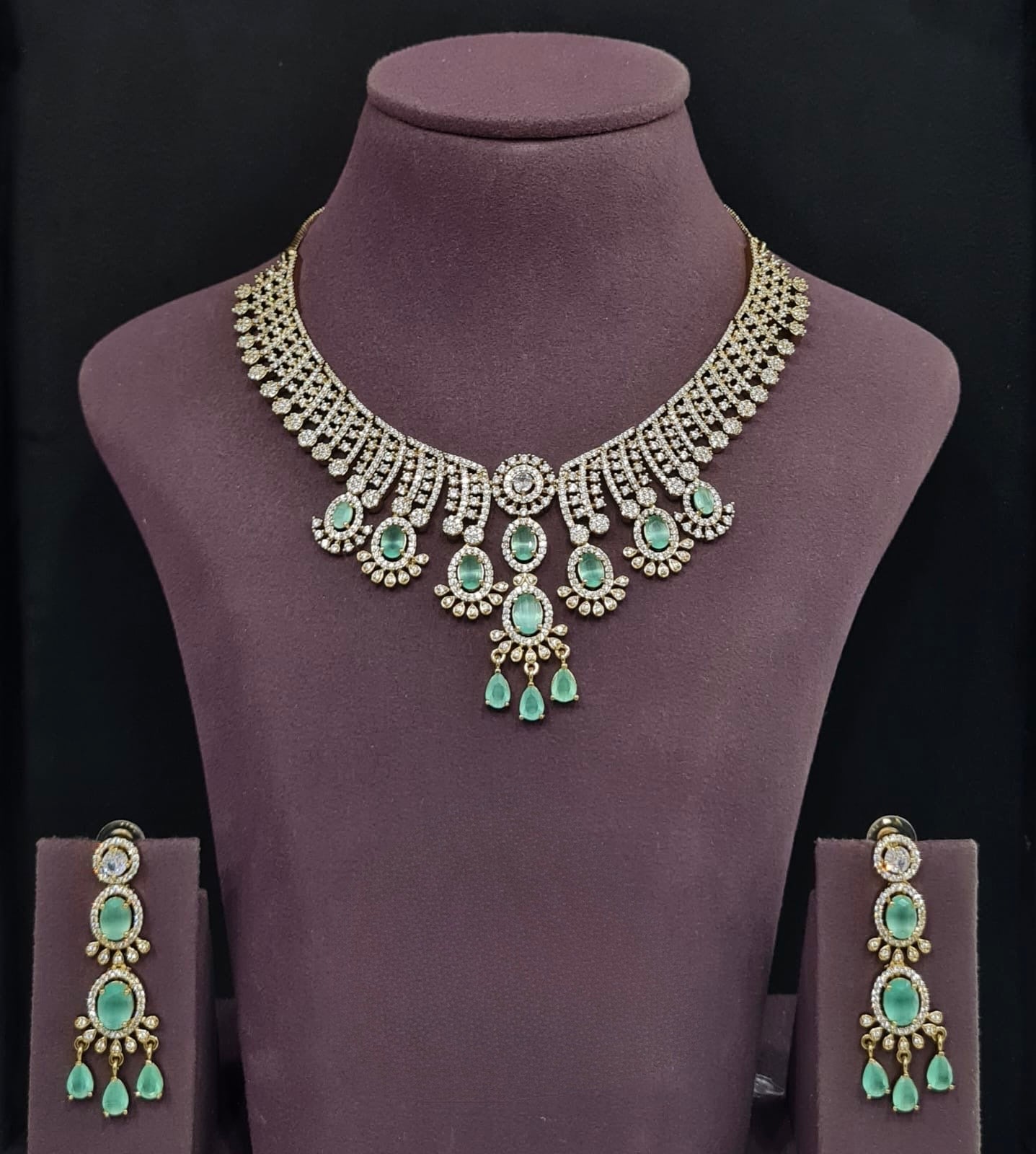 Cz Necklace 11109 - KRISHNA'S SWETA JEWELLERY
