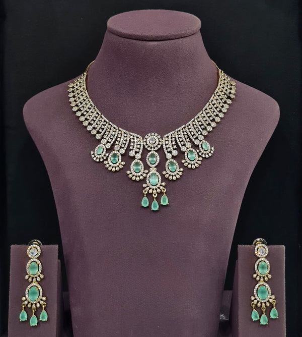 Cz Necklace 11109 - KRISHNA'S SWETA JEWELLERY