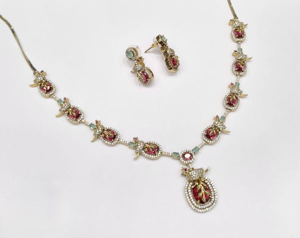 Cz Necklace 11110 - KRISHNA'S SWETA JEWELLERY