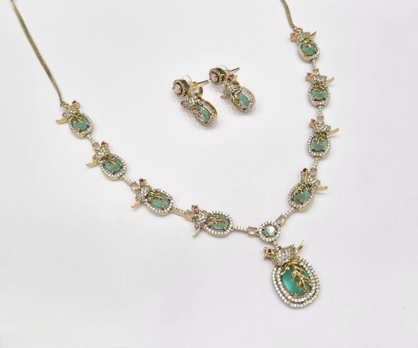 Cz Necklace 11110 - KRISHNA'S SWETA JEWELLERY