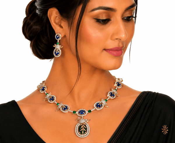 Cz Necklace 11110 - KRISHNA'S SWETA JEWELLERY
