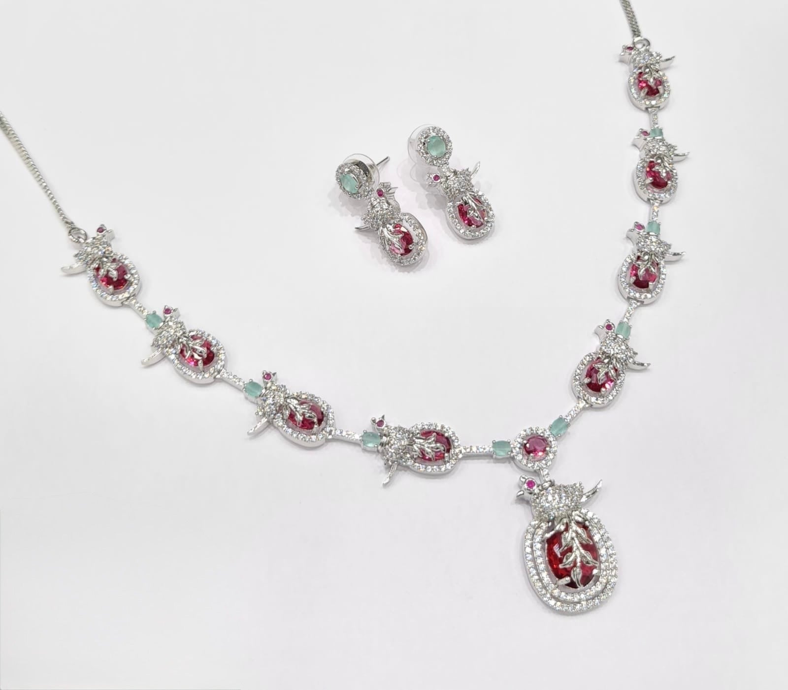 Cz Necklace 11110 - KRISHNA'S SWETA JEWELLERY