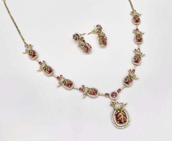 Cz Necklace 11110 - KRISHNA'S SWETA JEWELLERY