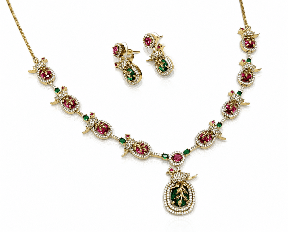 Cz Necklace 11110 - KRISHNA'S SWETA JEWELLERY