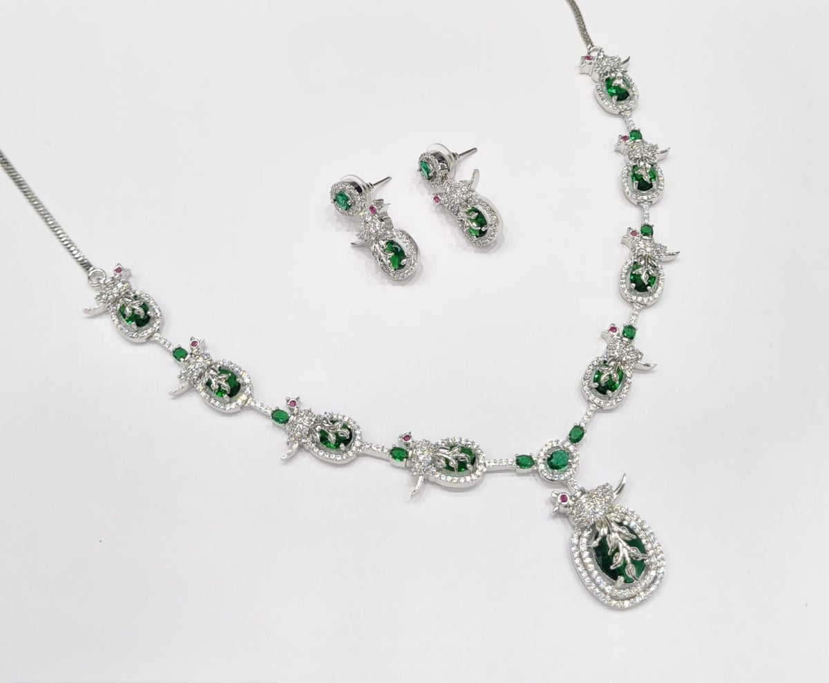 Cz Necklace 11110 - KRISHNA'S SWETA JEWELLERY