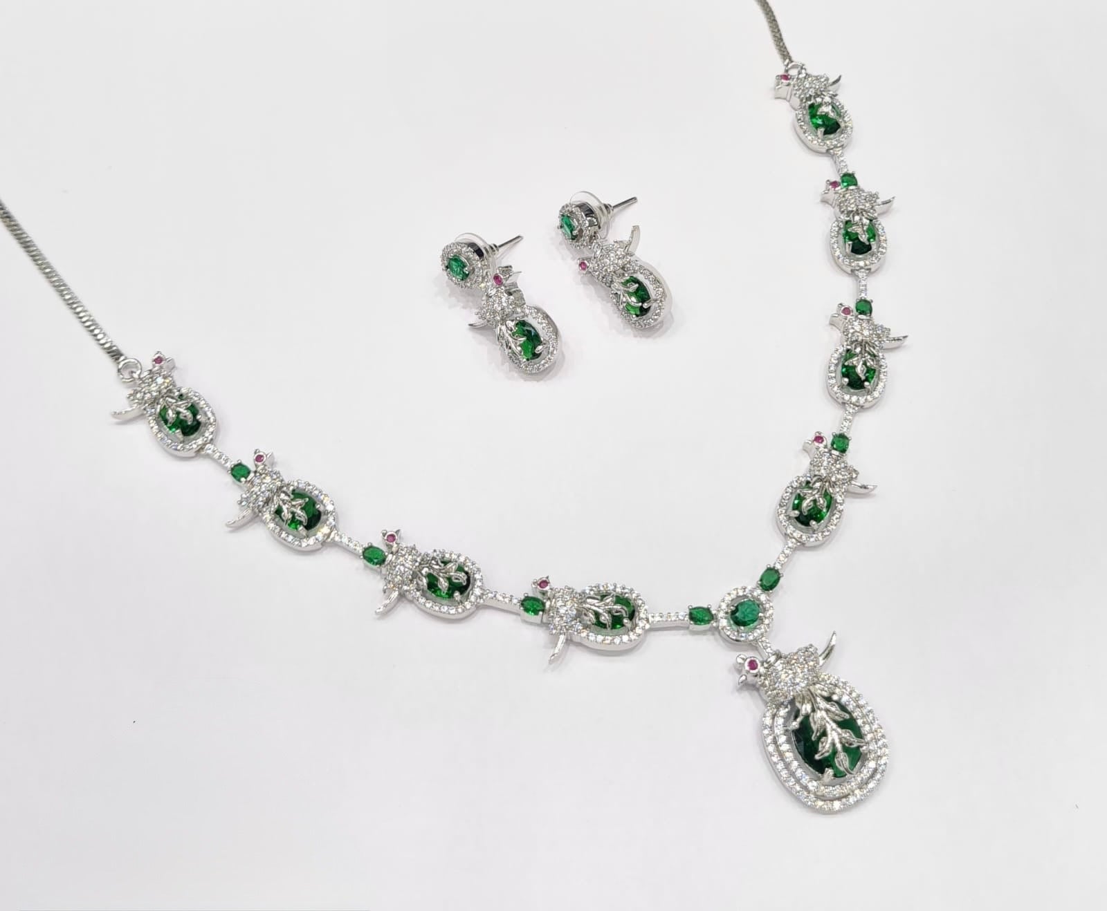 Cz Necklace 11110 - KRISHNA'S SWETA JEWELLERY