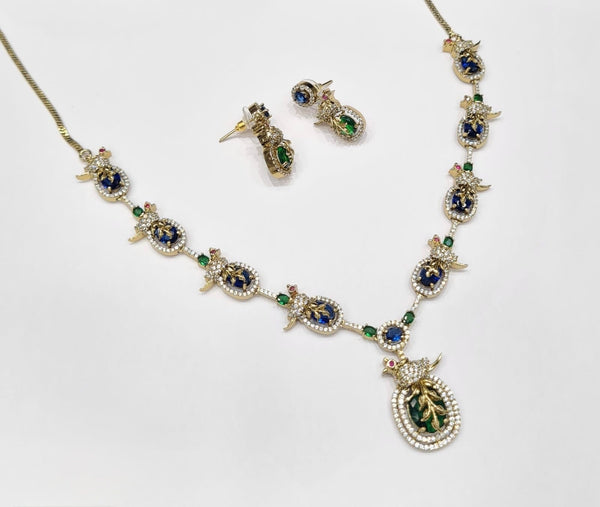 Cz Necklace 11110 - KRISHNA'S SWETA JEWELLERY