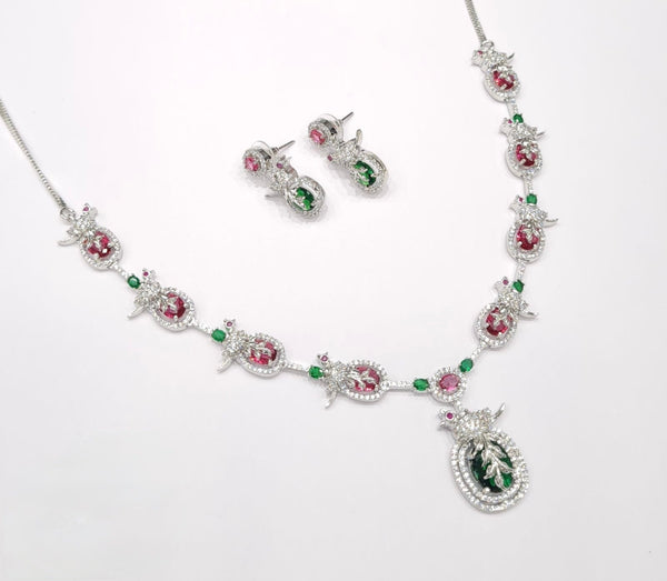 Cz Necklace 11110 - KRISHNA'S SWETA JEWELLERY