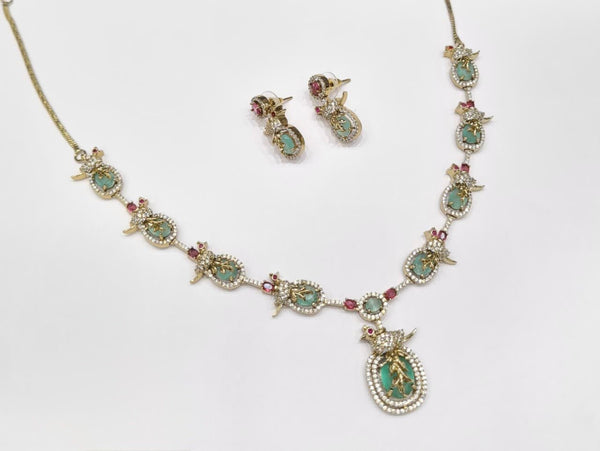 Cz Necklace 11110 - KRISHNA'S SWETA JEWELLERY