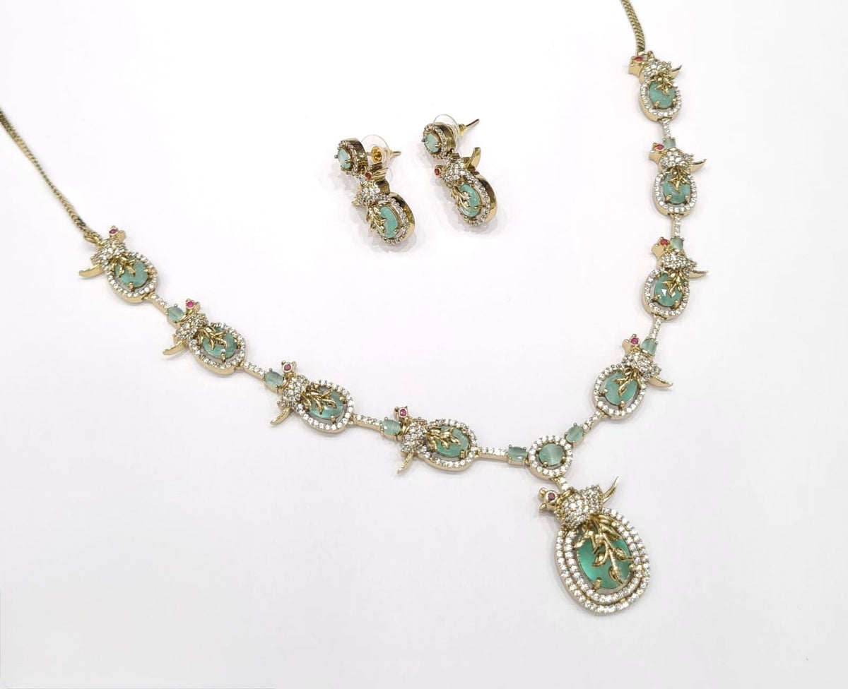 Cz Necklace 11110 - KRISHNA'S SWETA JEWELLERY