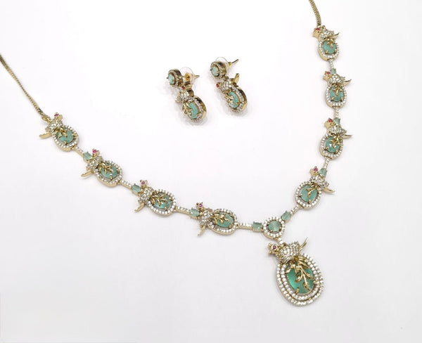Cz Necklace 11110 - KRISHNA'S SWETA JEWELLERY