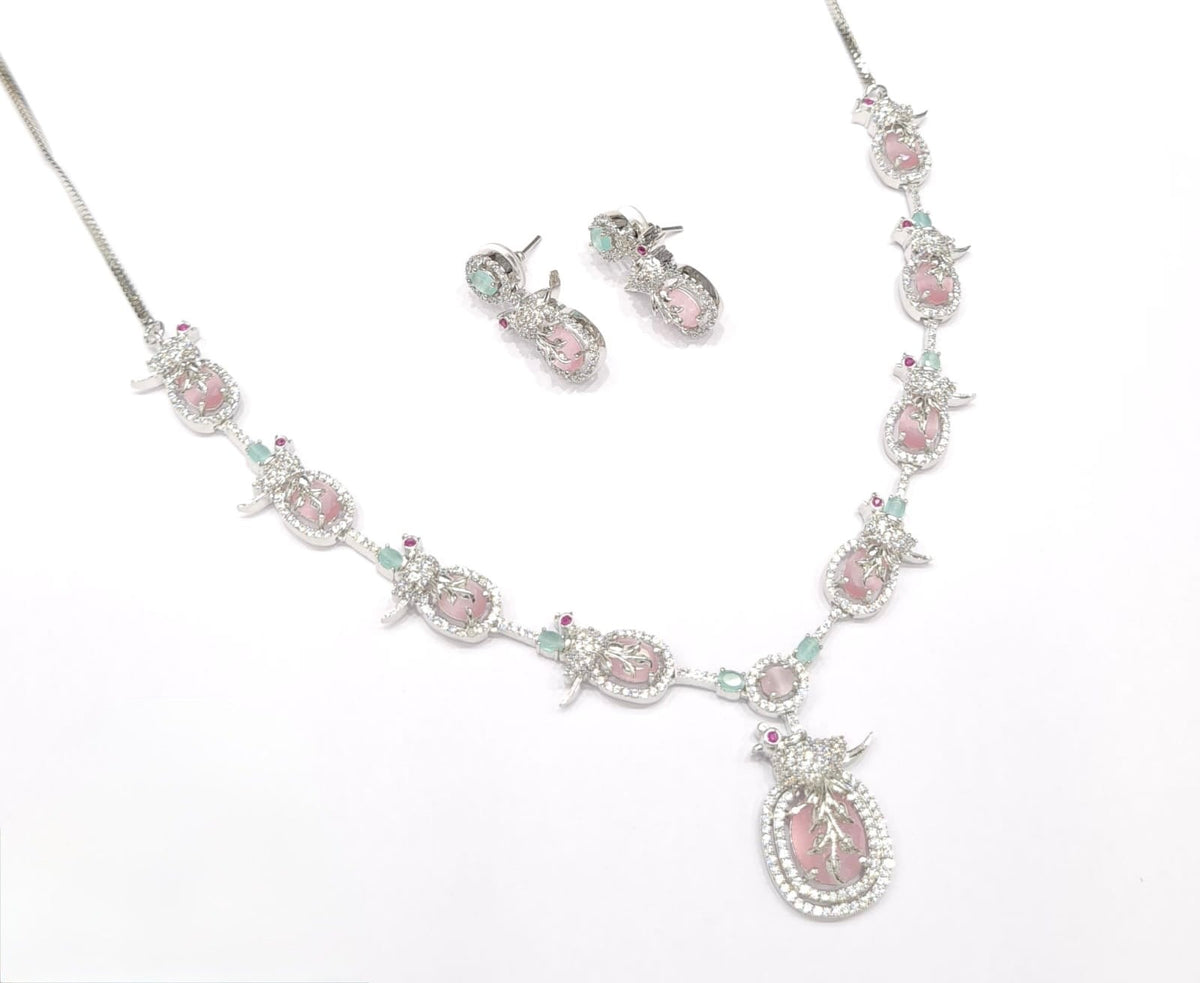 Cz Necklace 11110 - KRISHNA'S SWETA JEWELLERY