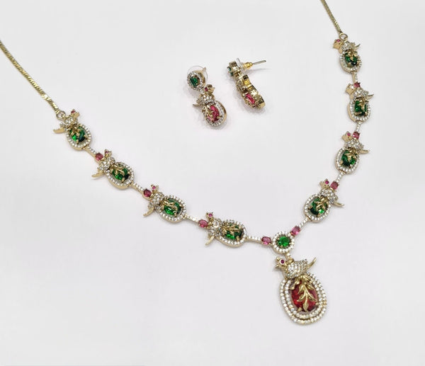 Cz Necklace 11110 - KRISHNA'S SWETA JEWELLERY