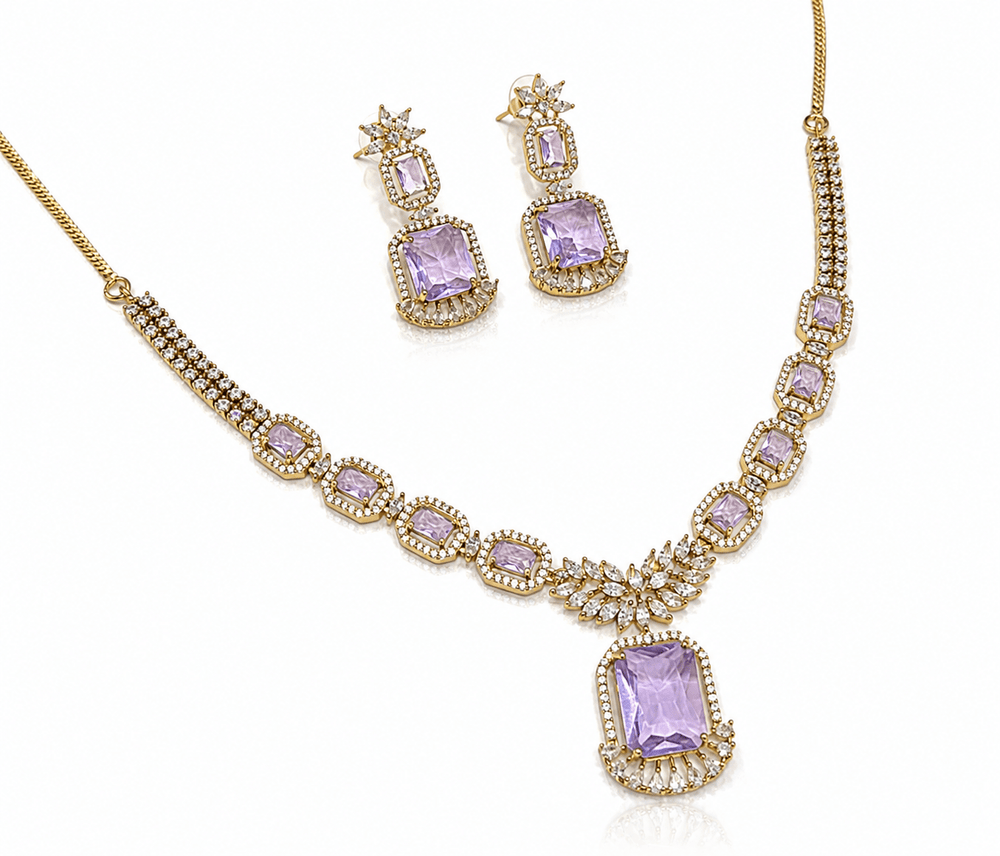 Cz Necklace 11111 - KRISHNA'S SWETA JEWELLERY