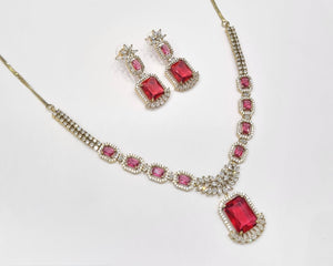 Cz Necklace 11111 - KRISHNA'S SWETA JEWELLERY