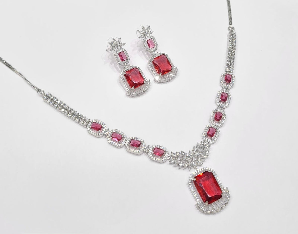 Cz Necklace 11111 - KRISHNA'S SWETA JEWELLERY