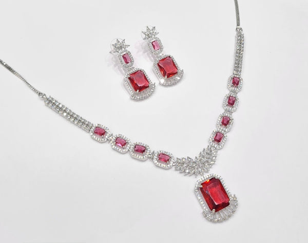 Cz Necklace 11111 - KRISHNA'S SWETA JEWELLERY