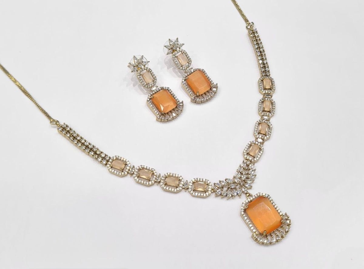 Cz Necklace 11111 - KRISHNA'S SWETA JEWELLERY