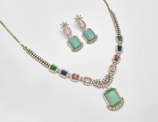 Cz Necklace 11111 - KRISHNA'S SWETA JEWELLERY