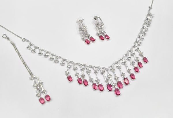 Cz Necklace 11112 - KRISHNA'S SWETA JEWELLERY