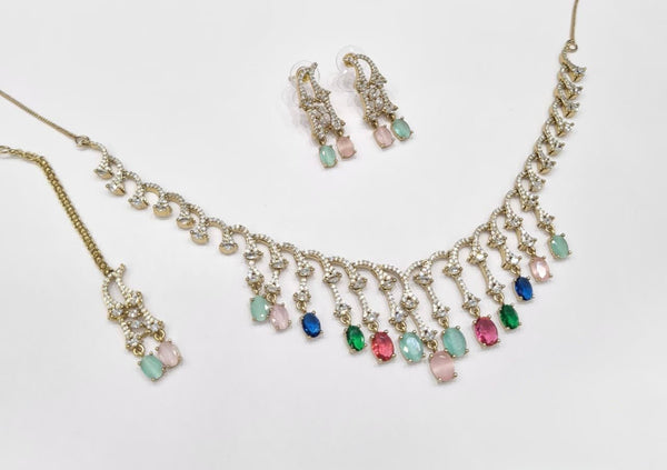 Cz Necklace 11112 - KRISHNA'S SWETA JEWELLERY