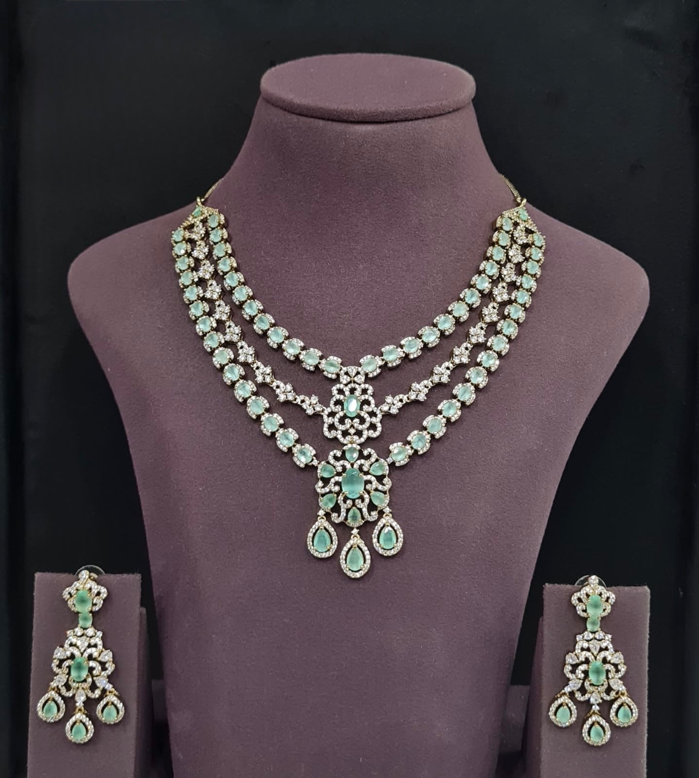 Cz Necklace 11113 - KRISHNA'S SWETA JEWELLERY