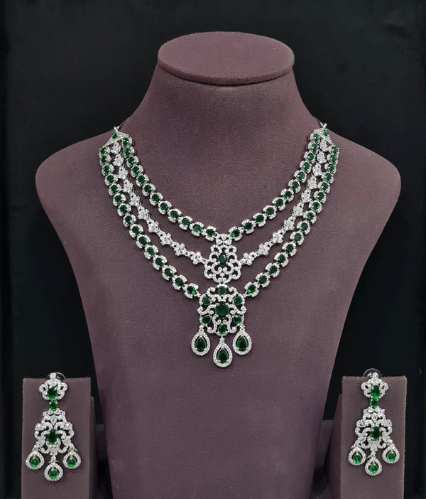 Cz Necklace 11113 - KRISHNA'S SWETA JEWELLERY