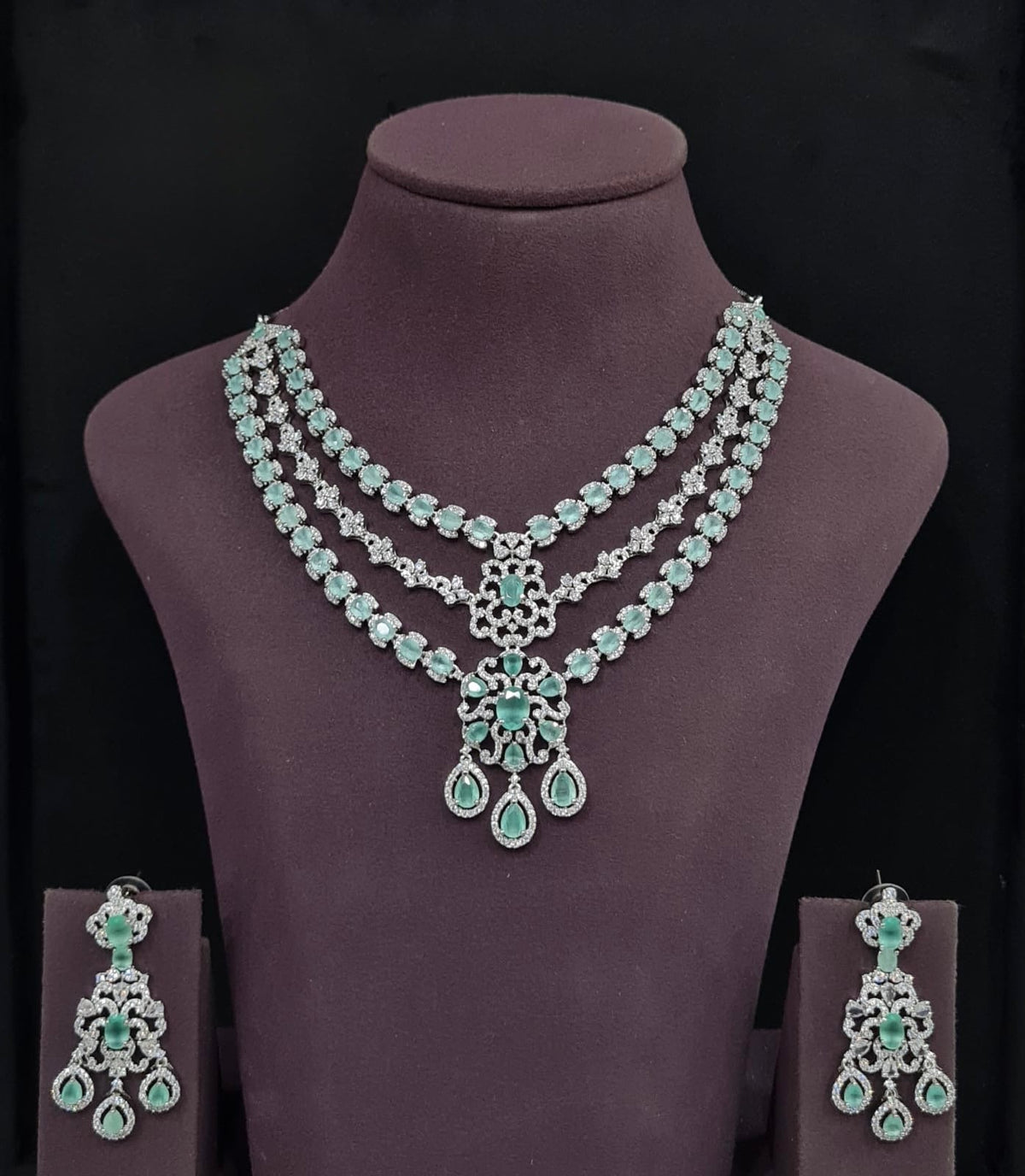 Cz Necklace 11113 - KRISHNA'S SWETA JEWELLERY