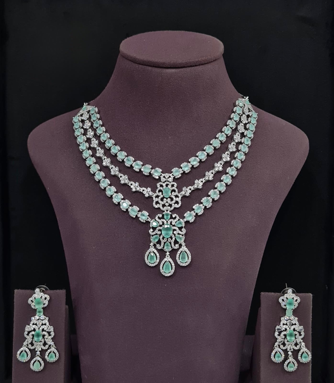 Cz Necklace 11113 - KRISHNA'S SWETA JEWELLERY