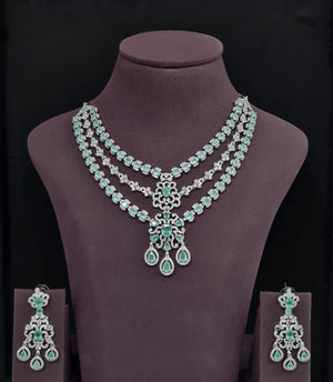 Cz Necklace 11113 - KRISHNA'S SWETA JEWELLERY