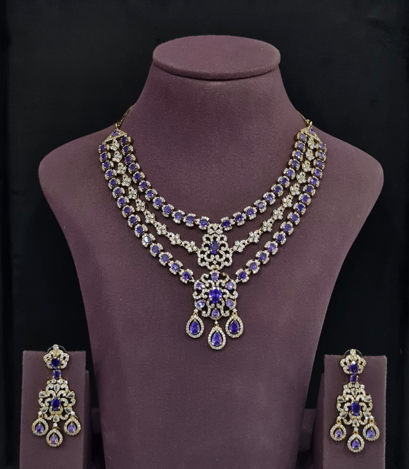 Cz Necklace 11113 - KRISHNA'S SWETA JEWELLERY