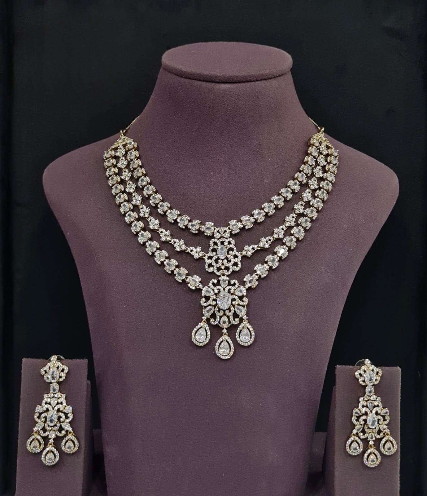 Cz Necklace 11113 - KRISHNA'S SWETA JEWELLERY