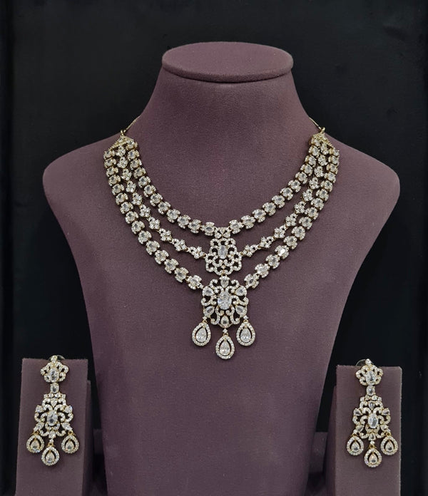 Cz Necklace 11113 - KRISHNA'S SWETA JEWELLERY