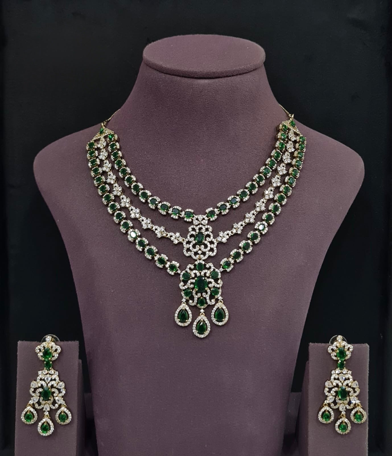 Cz Necklace 11113 - KRISHNA'S SWETA JEWELLERY