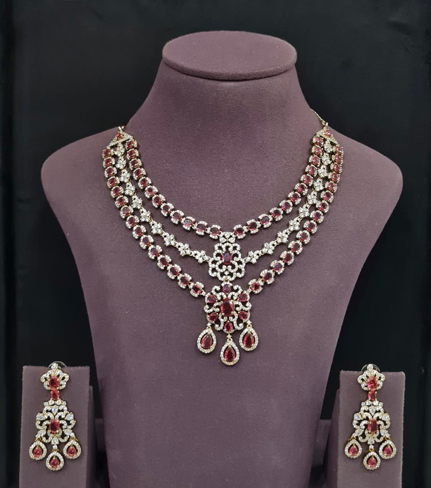 Cz Necklace 11113 - KRISHNA'S SWETA JEWELLERY