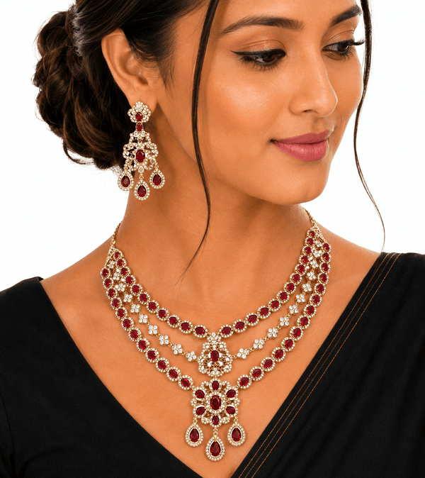 Cz Necklace 11113 - KRISHNA'S SWETA JEWELLERY