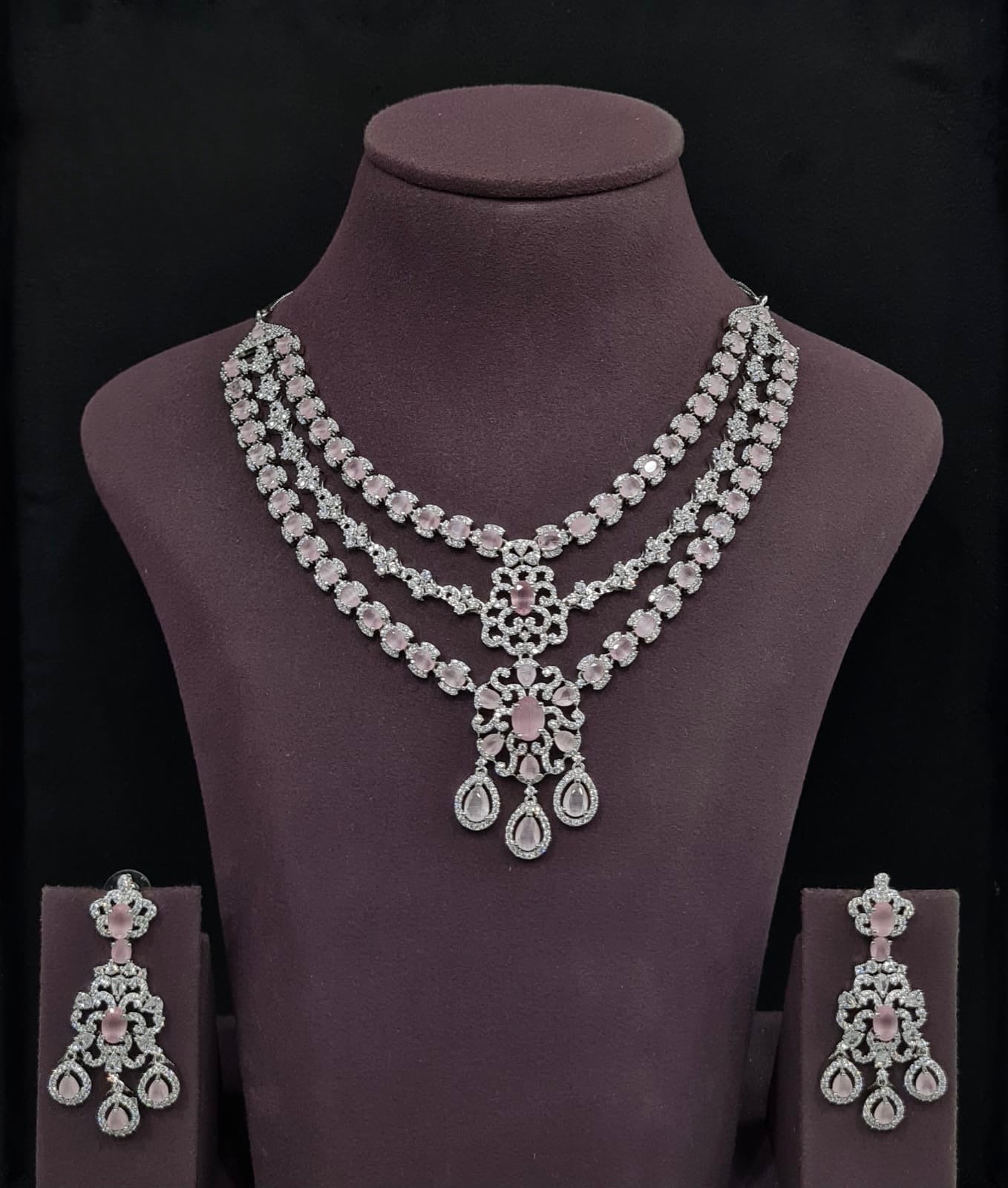 Cz Necklace 11113 - KRISHNA'S SWETA JEWELLERY