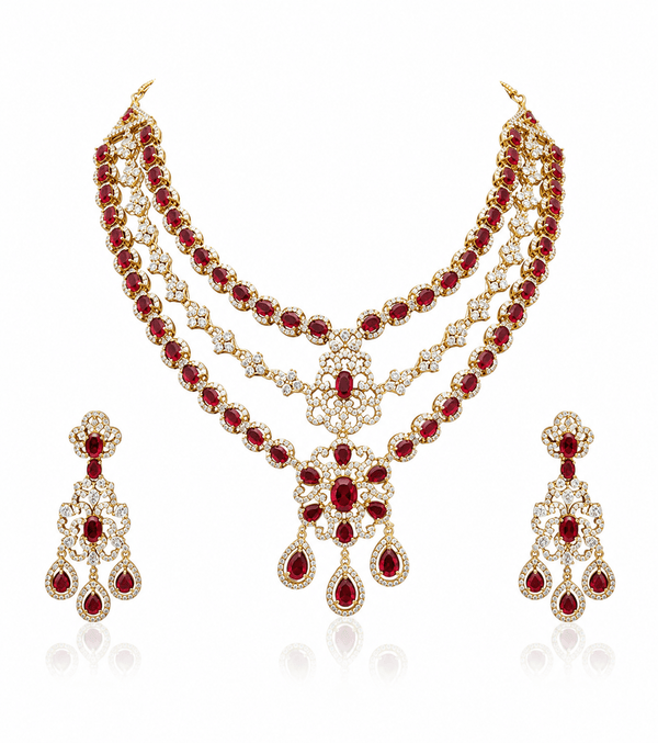 Cz Necklace 11113 - KRISHNA'S SWETA JEWELLERY