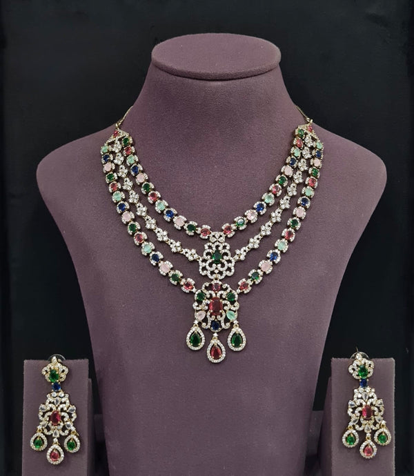 Cz Necklace 11113 - KRISHNA'S SWETA JEWELLERY