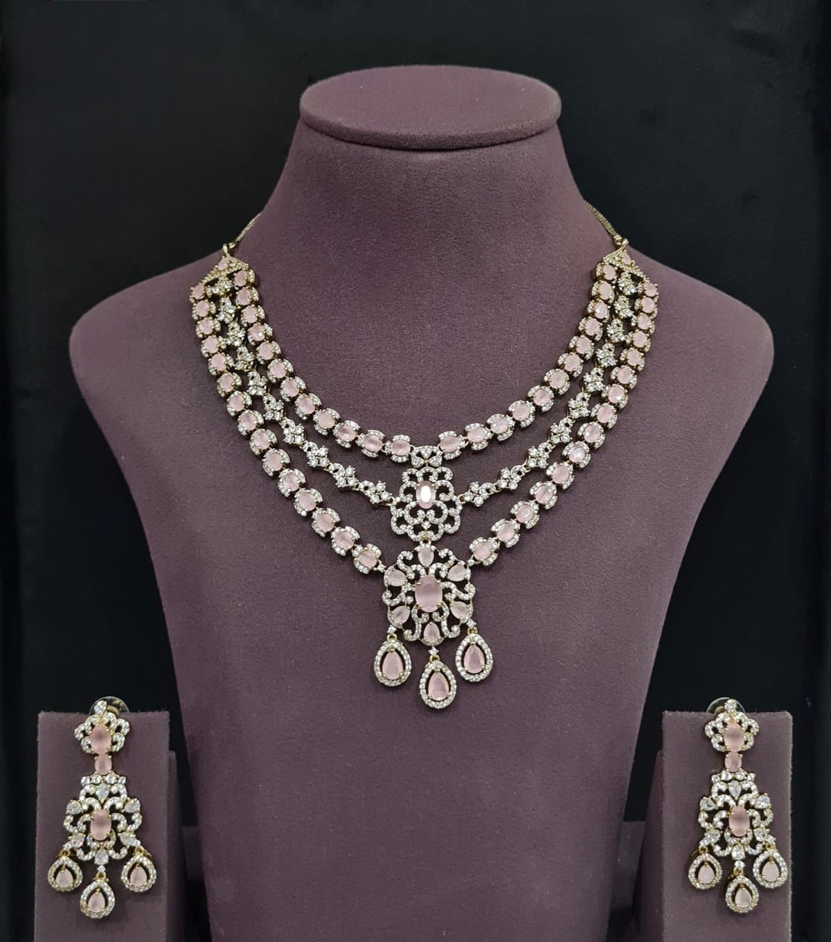 Cz Necklace 11113 - KRISHNA'S SWETA JEWELLERY